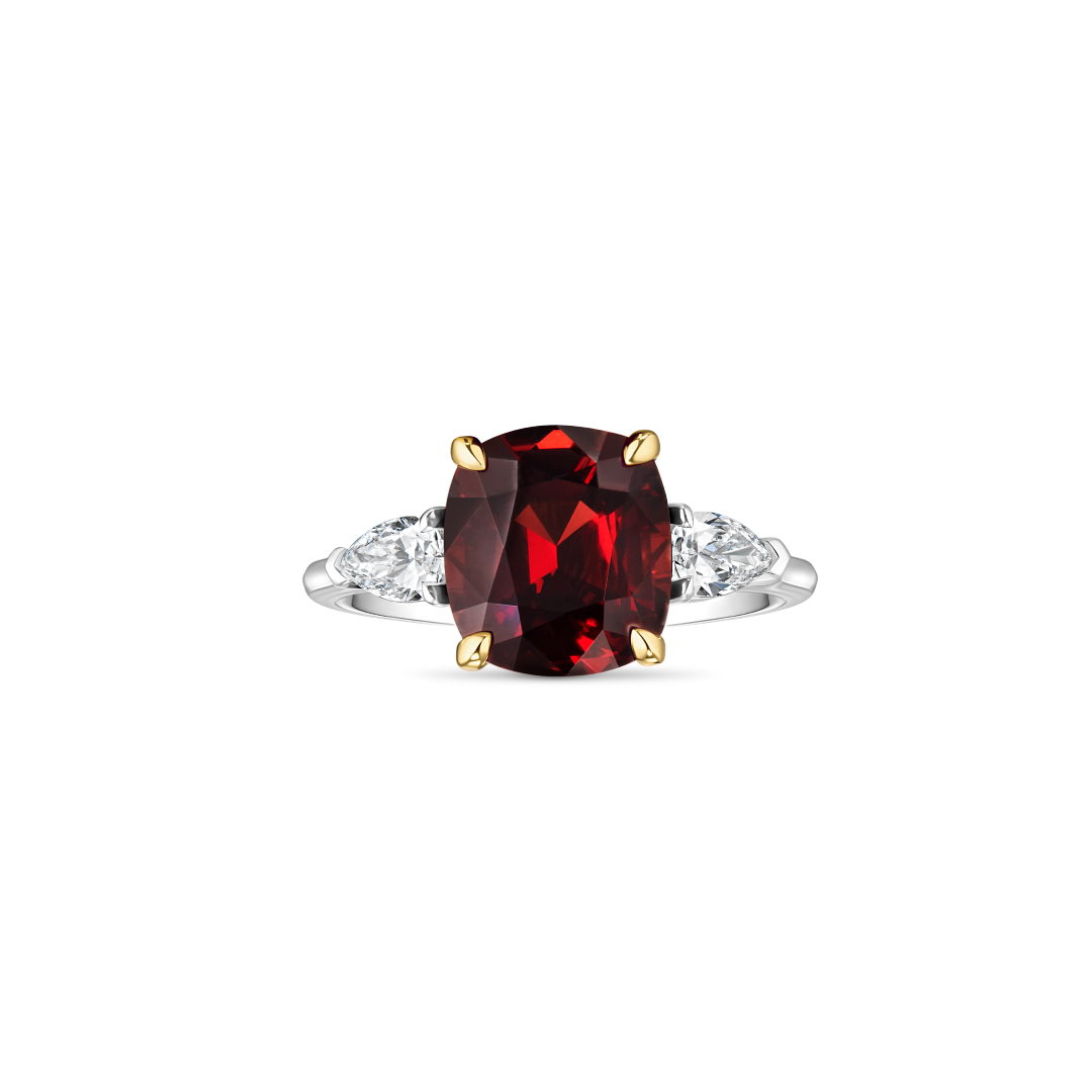 3.50 Carat Cushion Red Spinel Ring